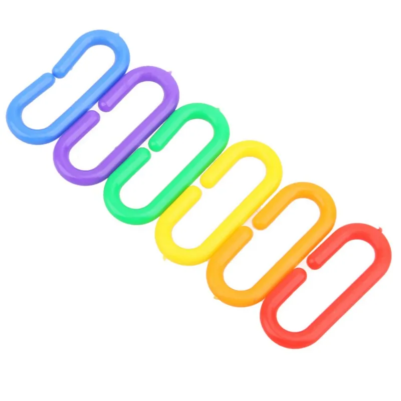  Colorful 100pc C-clips Hooks Chain C-links Glider Parrot Bird Cage Toy Rat Stairs Pet Products for Parrots Parakeets | Дом и сад