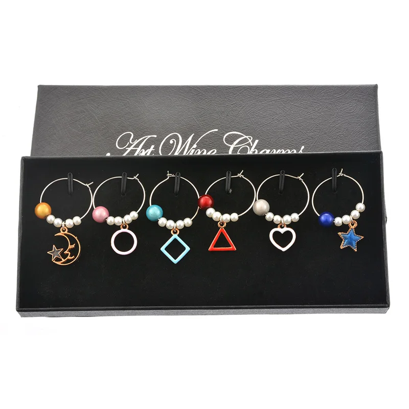 6 шт./кор. хрустальные подвески для Винных Бокалов ярлыки стебля маркеры напитков