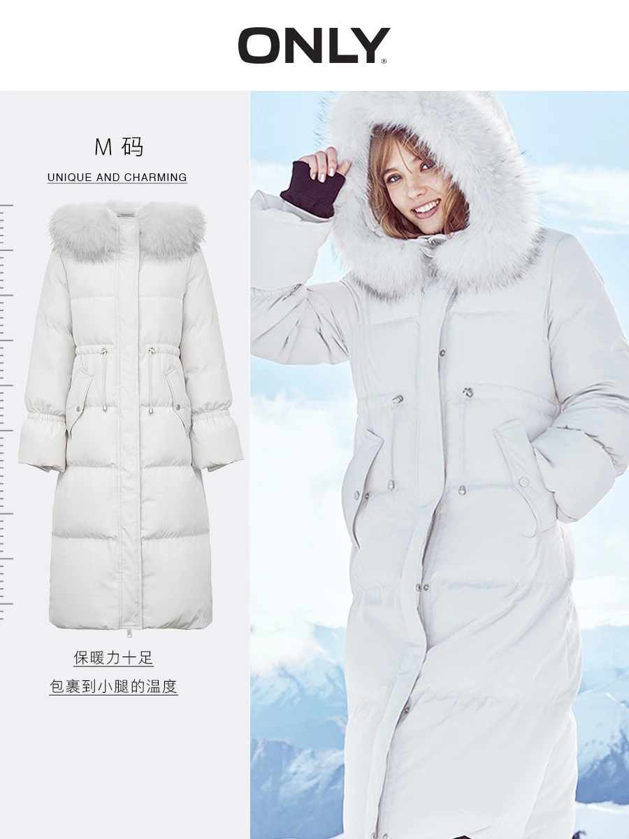 Женская зимняя куртка пуховик с отстегивающимся меховым воротником и кулиской