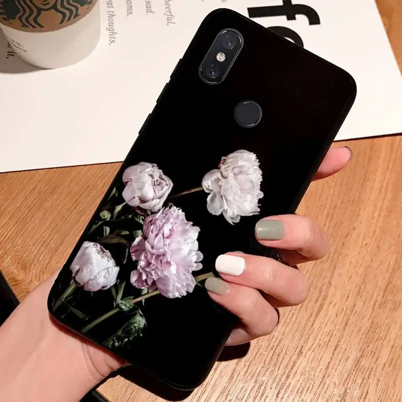 

Flower Pink Peonies Peony pattern Anti-fall mobile Phone Case coque For Xiaomi Redmi note 7 8 9 t k30 max3 9 s 10 pro lite