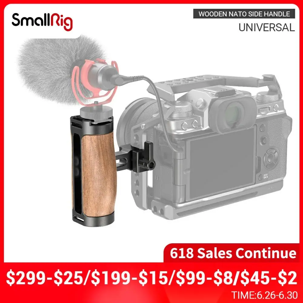 SmallRig DSLR камера с быстроразъемным захватом деревянная боковая ручка в стиле НАТО