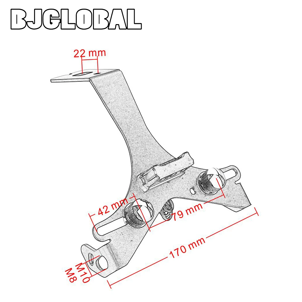 

Accessories For Ducati 848 1098 1198 Motorcycle License Plate Holder Bracket Tail Tidy LED Lights Rear Fender Eliminators