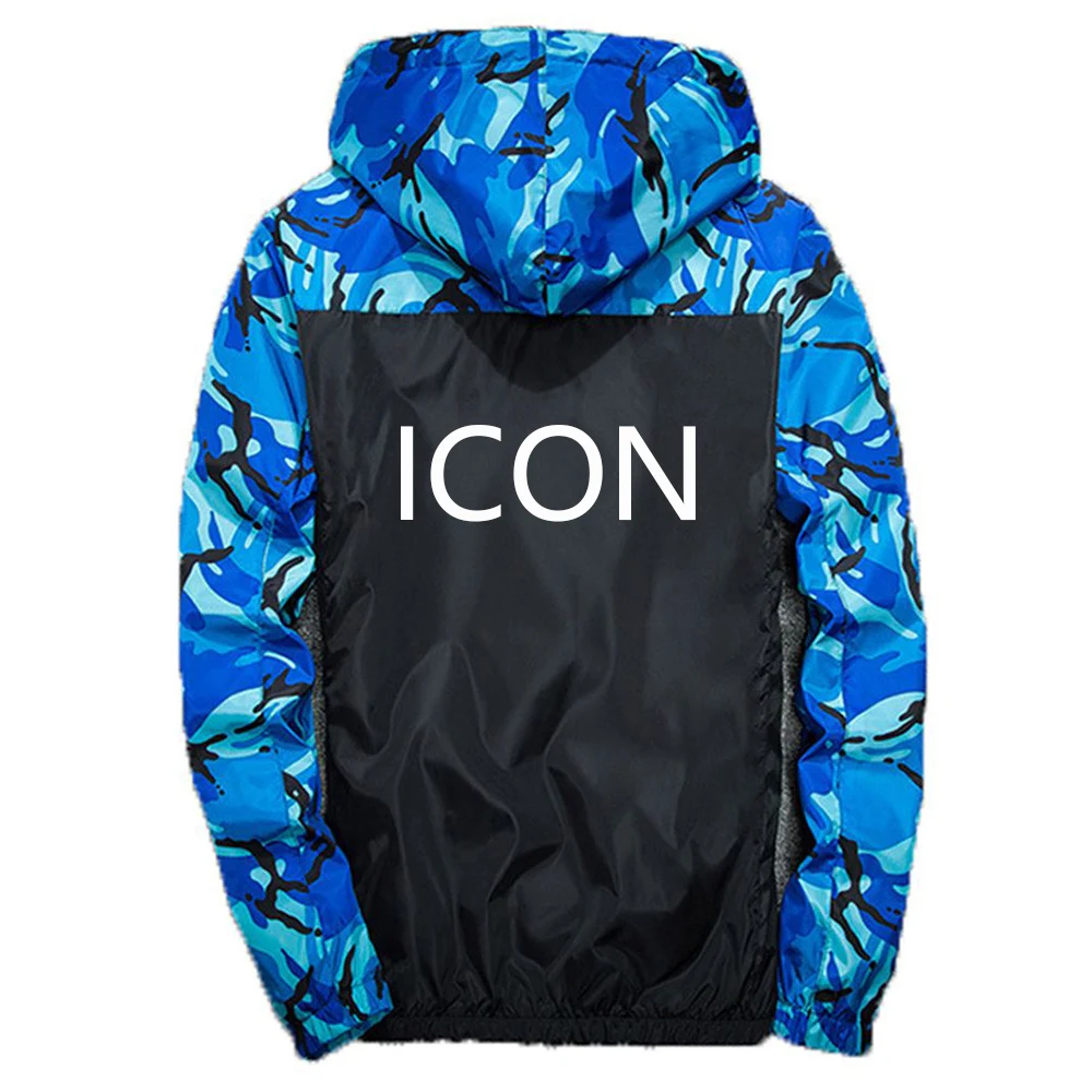 

New 2021 Spring Autumn Icon Men's Windbreaker Casual Harajuku Coats Camou Slim Handsome Sports Splicing Male Hoodies Clothing