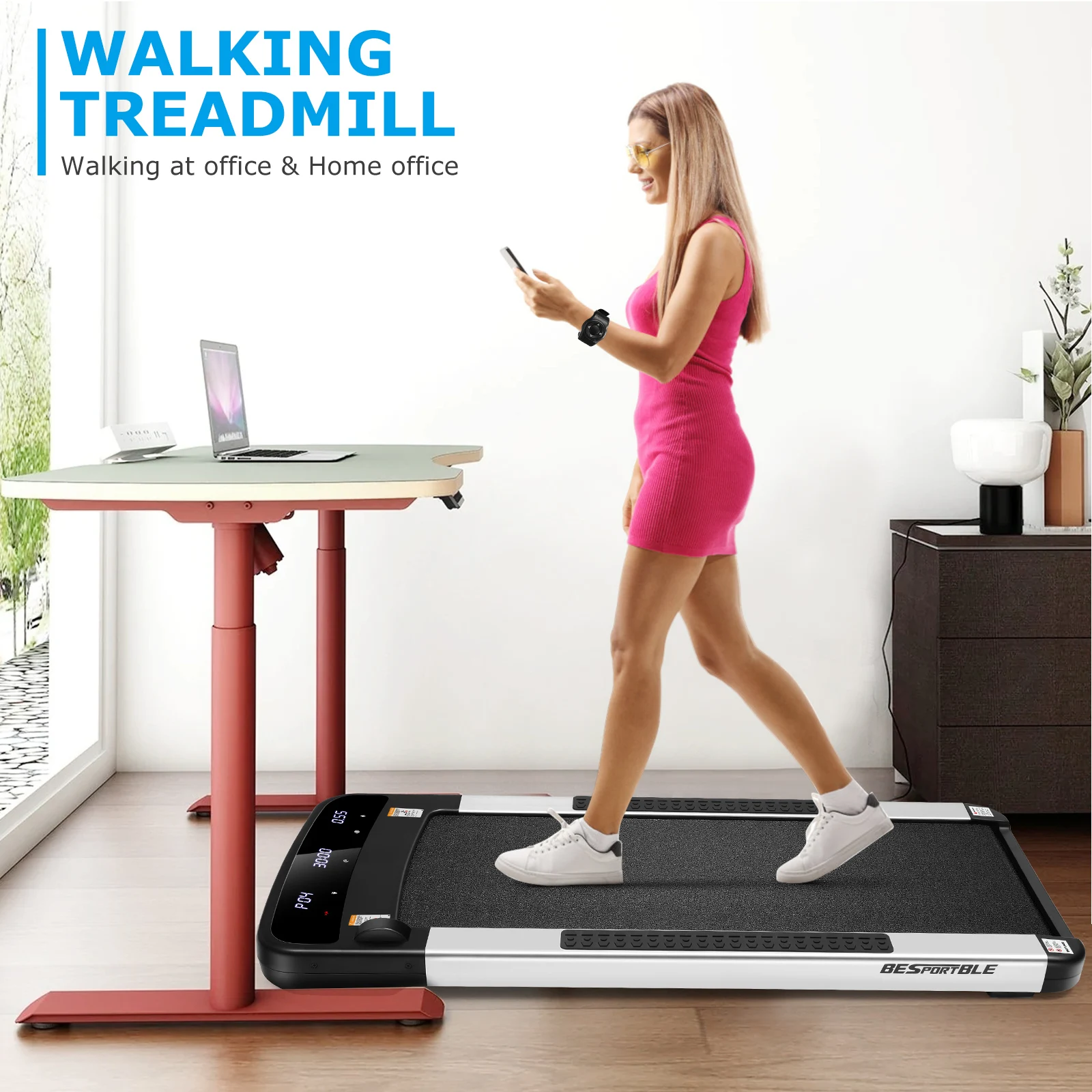 

Плоская тонкая беговая дорожка 2021 л.с., беговая дорожка под столом, беговая дорожка с дистанционным управлением, беговая дорожка с гладкими ...