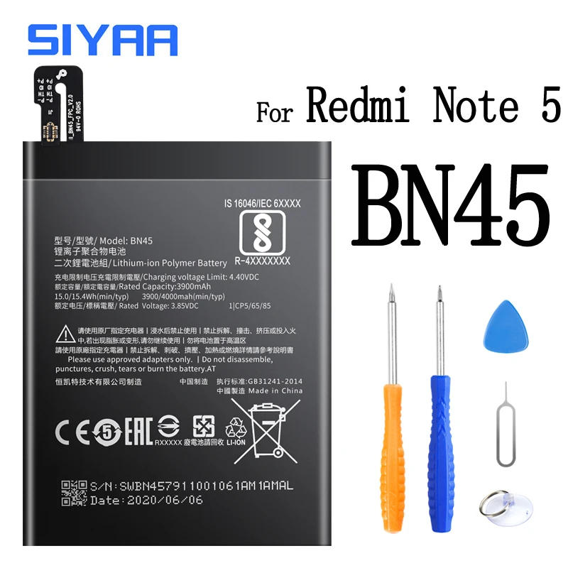 Оригинальный сменный аккумулятор BM46 BM45 BN45 BN41 BN43 для Xiaomi Redmi Note 5 4X 4 3 2 Note2 Note3 Pro Note4