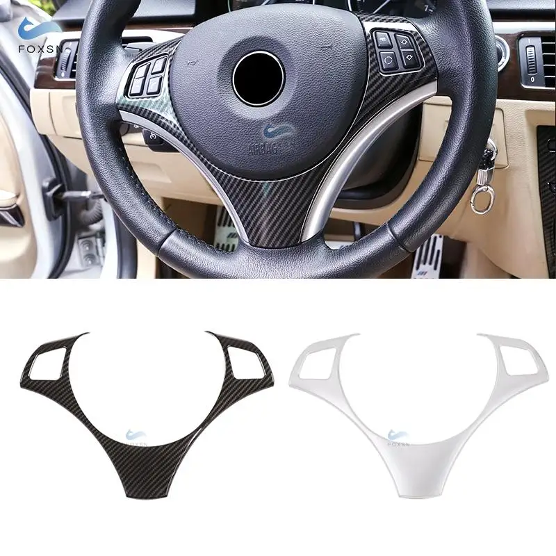 

For BMW 1 3 Series E90 E92 E93 E82 E87 X1 E84 Carbon Fiber Texture Car Steering Wheel Panel Switch Button Cover Protective Trim
