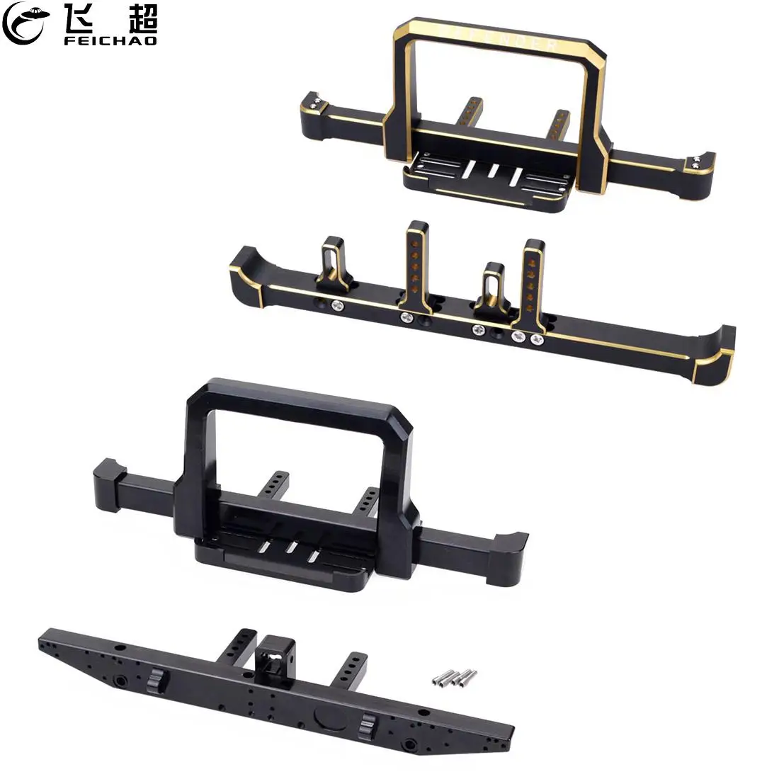 FEICHAO TRX4 алюминиевый передний задний бампер с отверстием для прицепа 1/10 RC