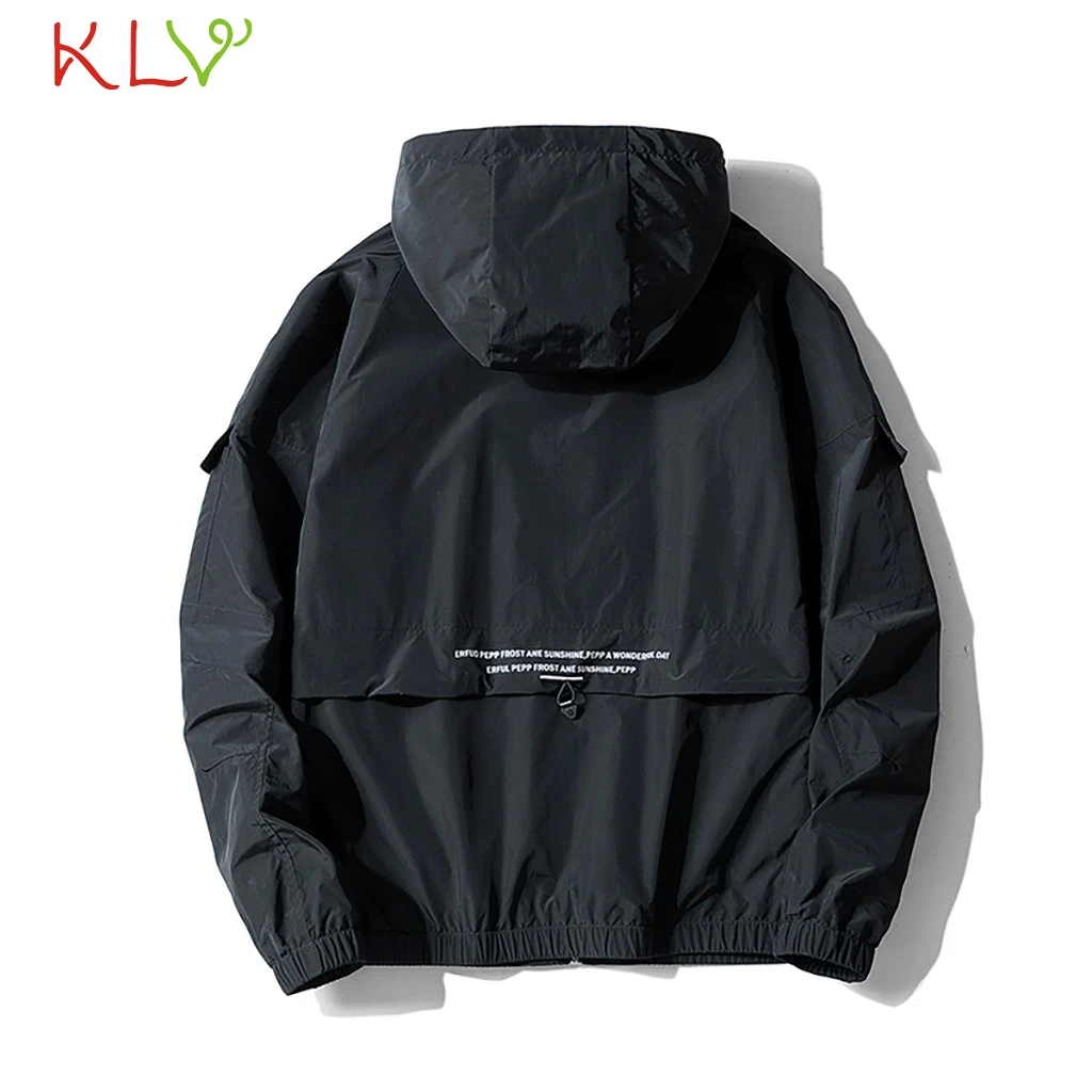 

Men Jacket 2019 Color Contrast Hooded Suntan Jacket Men's Coat Hip-hop Collared Shirt Street Casual Sun Protection Clothing 19Ag