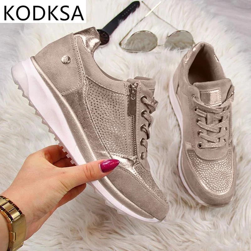 

2021 Women's Wedges Sneakers Vulcanize Shoes Sequins Shake Shoes Fashion Girls Sport Shoes Woman Sneakers Shoes Woman Footwear