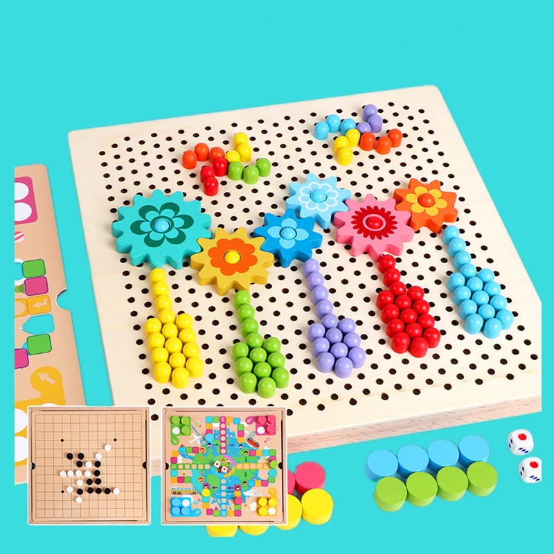 Деревянная обучающая игрушка Монтессори креативные учебные пособия ногти в виде