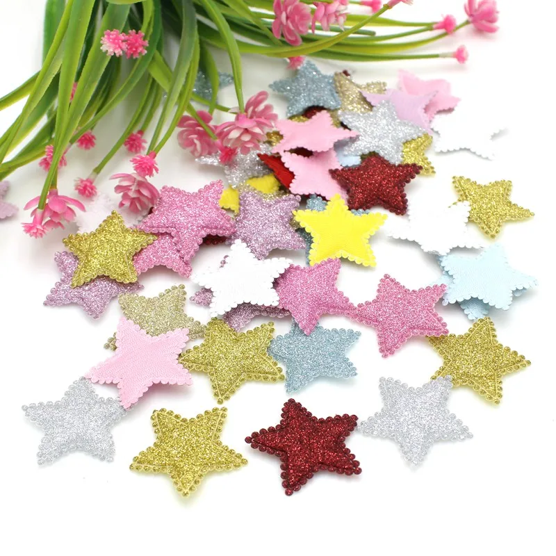 50 шт. мягкие аппликации в форме сердца и звезд бабочки аксессуары для одежды