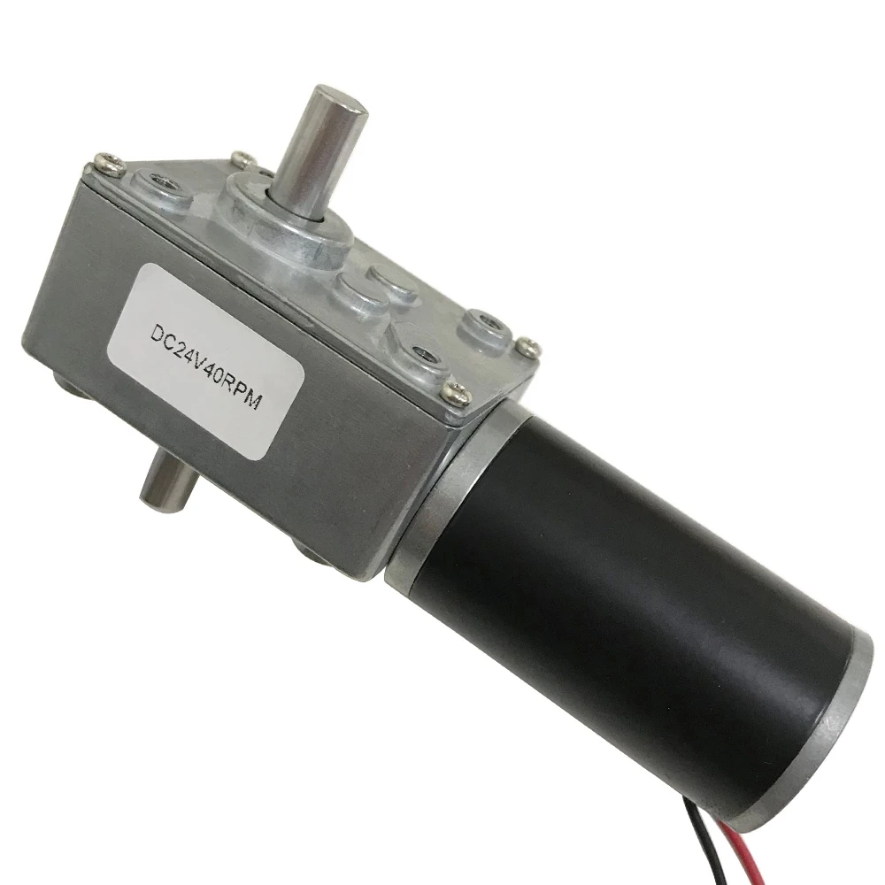 

12-24V DC Worm Gear Motor Double Shaft 5-470RPM High Torque Maximum 70KG Self Locking Adjustable Speed Forward Reverse Motor 12V