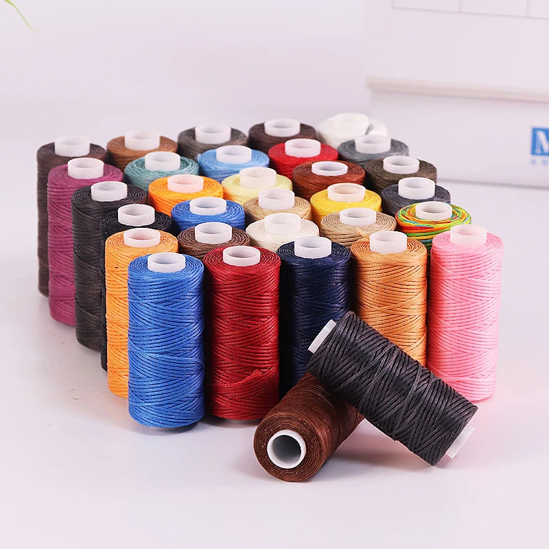 50M 0.8Mm Thickness Waxed Thread For Leather Waxed Cord For Diy Handicraft Tool Hand Stitching Thread Flat Waxed Sewing Line