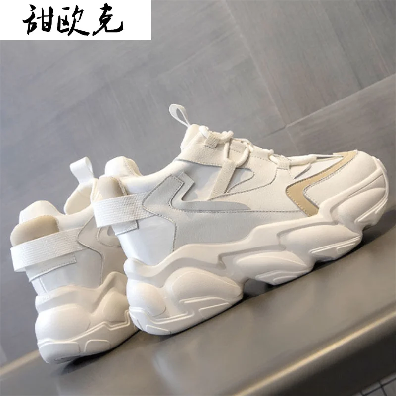 

2021 Spring New Women's Vulcanized Shoes Comfortable Platform Sneakers Color Matching Increased Round Head Women Casual Shoes