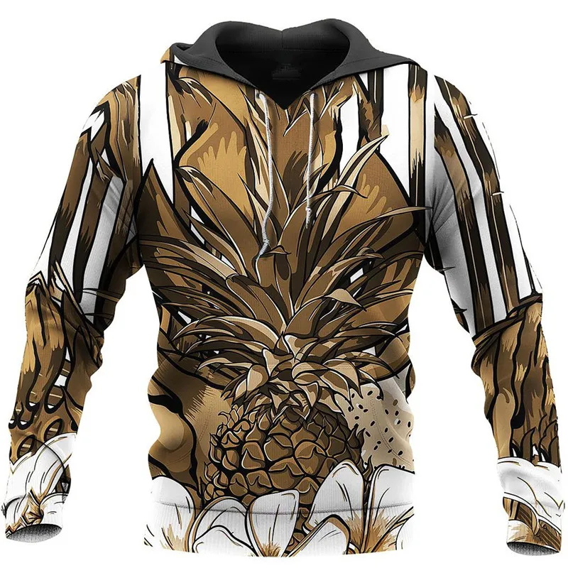 

Fashion Mens Hoodies Pineapple Fruit 3D Printed Autumn Harajuku Sweatshirt Unisex Casual Zip Hoodie XY0115