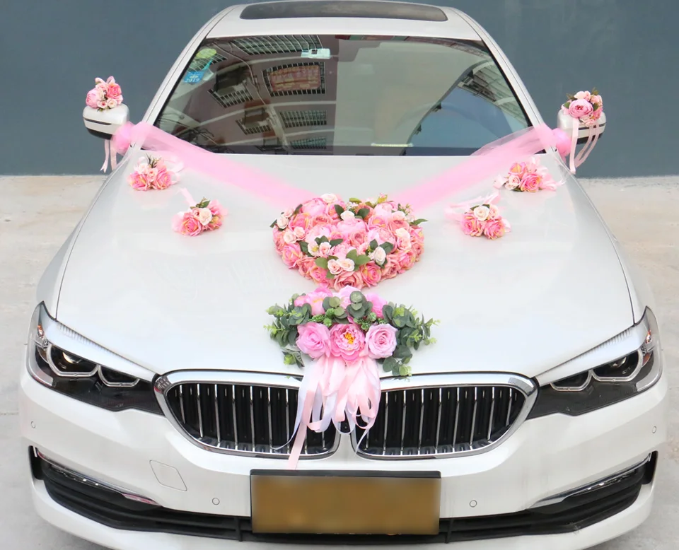 1 комплект искусственный цветок Свадебный Автомобильный декоративный набор романтические шелковые поддельные розовые цветы пиона подарок на день Святого Валентина вечерние принадлежности для фестиваля