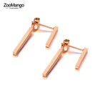 Модные серьги ZooMango из титановой нержавеющей стали для офиса и вечеринки, богемные длинные геометрические серьги в полоску, ювелирные изделия для женщин ZE20261