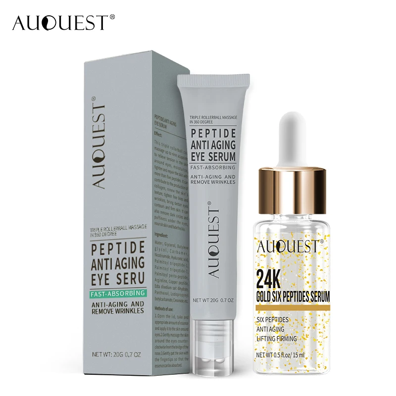 

AUQUEST Skin Care Sets 24K Gold Serum Polypeptide Eye Cream Remove Dark Spots Whitening Anti Aging Hyaluronic Acid For Face Care