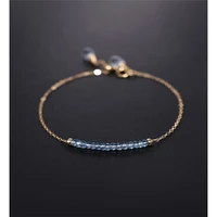 daimi sky blue topaz bracelet female gemstones genuine yellow 14k gold injection jewelry