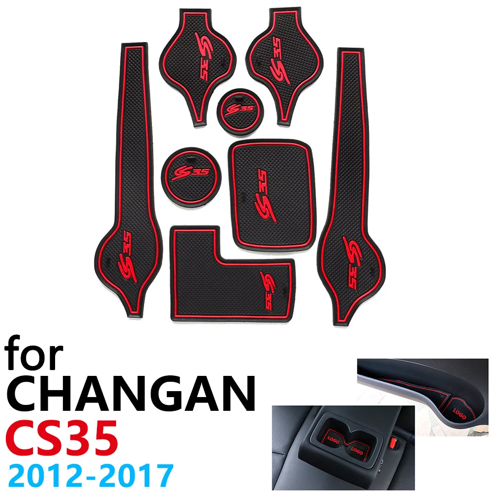 Противоскользящий резиновый коврик для чашки дверной паз Changan CS35 CS 35 2012 ~ 2017