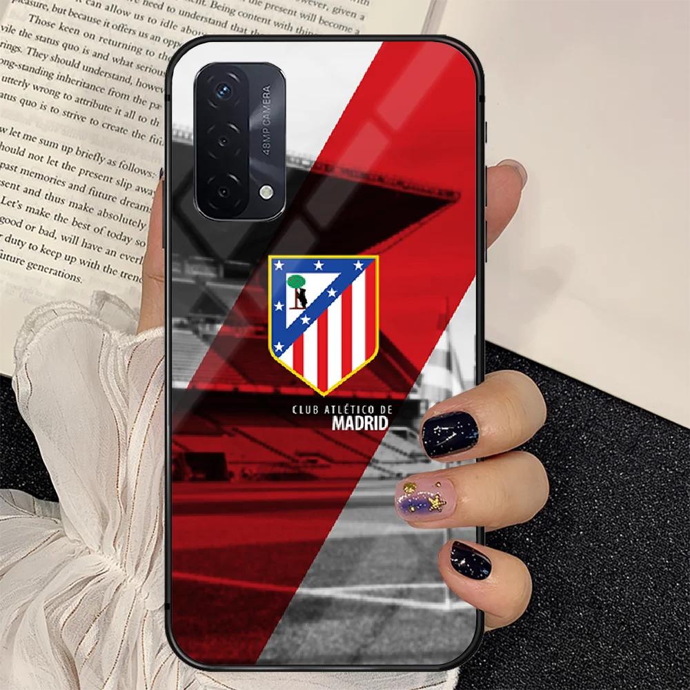 

Atltico Madrid football Phone Tempered Glass Case Cover For oppo realme find a x c xt gt 2 53 3 6 7 50 11 Pro lite 5g Etui