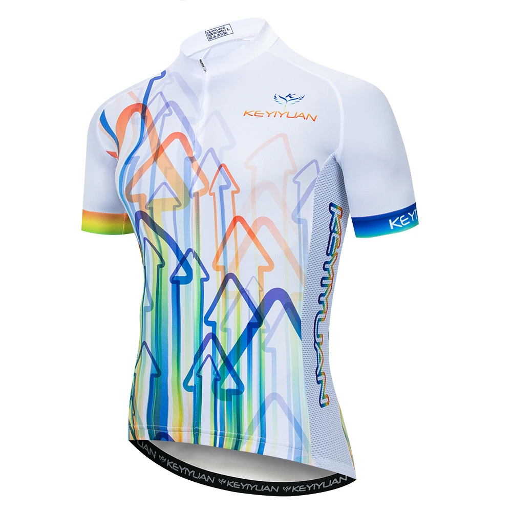 

KEYIYUAN New Men's Short Sleeve Cycling Jersey Bicycle Clothes Summer Bike Top Road MTB Wear Maillots Ciclismo Hombre