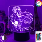 3D светильник аниме для атаки на гигантского куклы Микаса Акермана статуя из ПВХ экшн-фигурка Коллекционная модель игрушка кукла Светодиодная настольная лампа