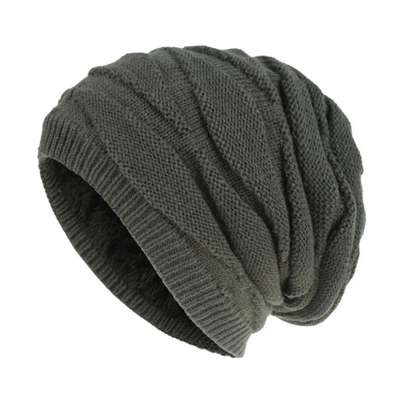 

Knitted Hat Women Skullies Beanies Winter Hats For Men Bonnet Striped Caps Warm Baggy Soft Female Wool Male Beanie Hat