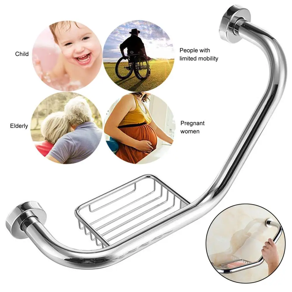 Безопасная ручка из нержавеющей стали для ванной комнаты нескользящая поручни с