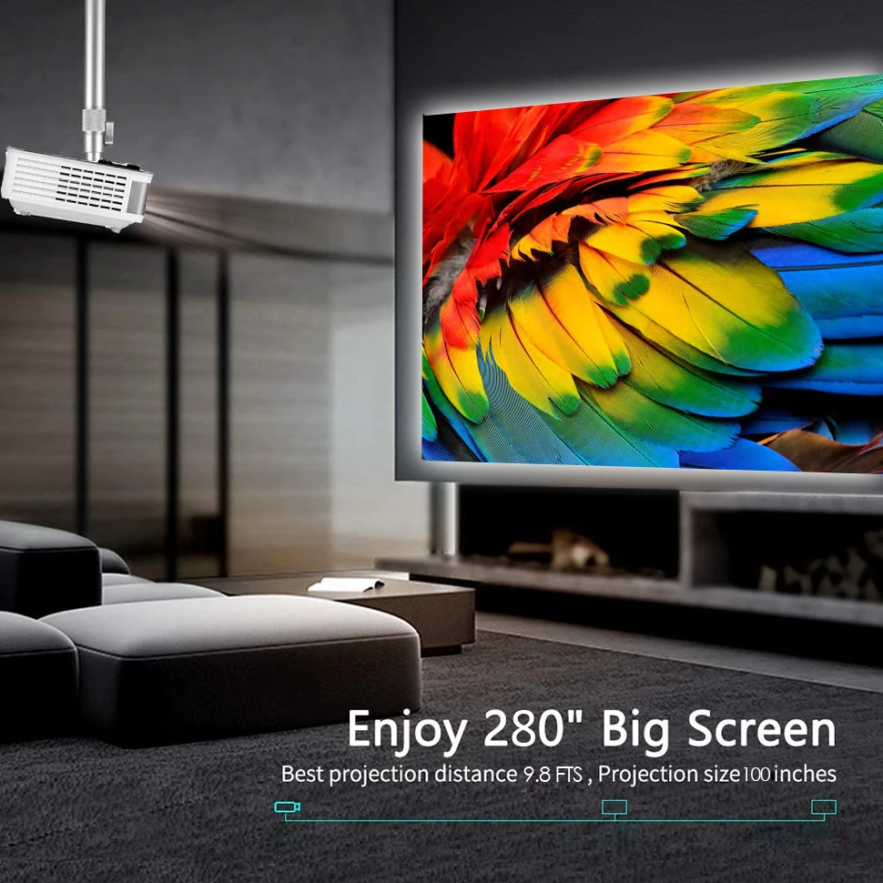 TRANSJEE 4K проектор для телефона Full HD Домашний кинотеатр 3D Android СВЕТОДИОДНЫЙ 1920x1080