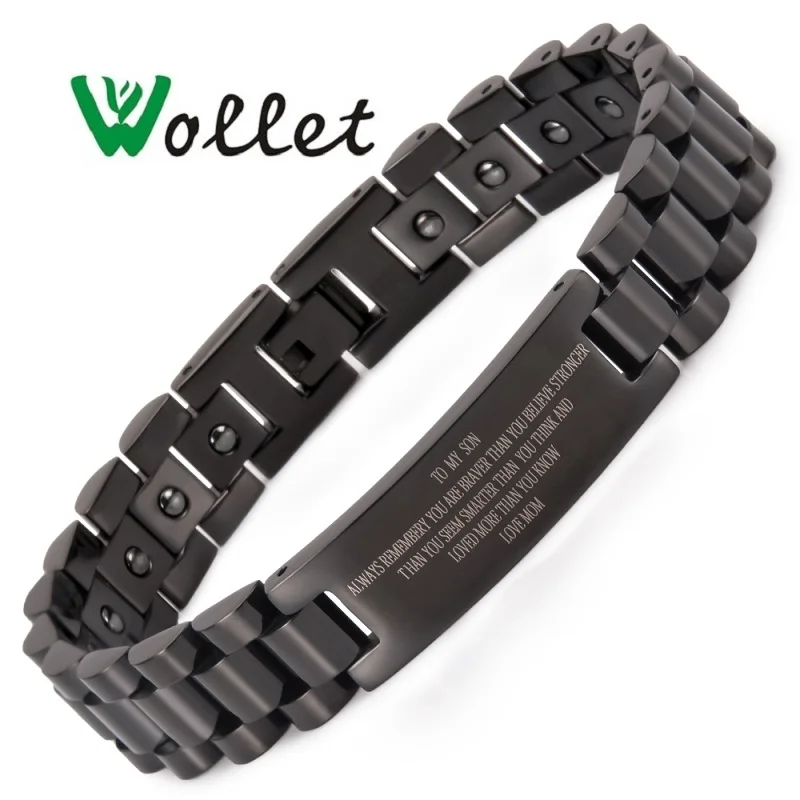 Wollet ювелирные изделия подарок для семьи сын мама папа дочка гематит ID браслет из