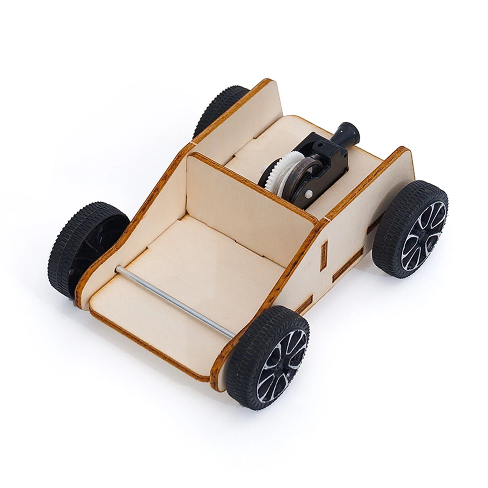 Pull Trolley DIY Car Science Education Souptoys Wooden Puzzle Model Building Block Kits Assembly Toy Gift for Children Adult  - buy with discount