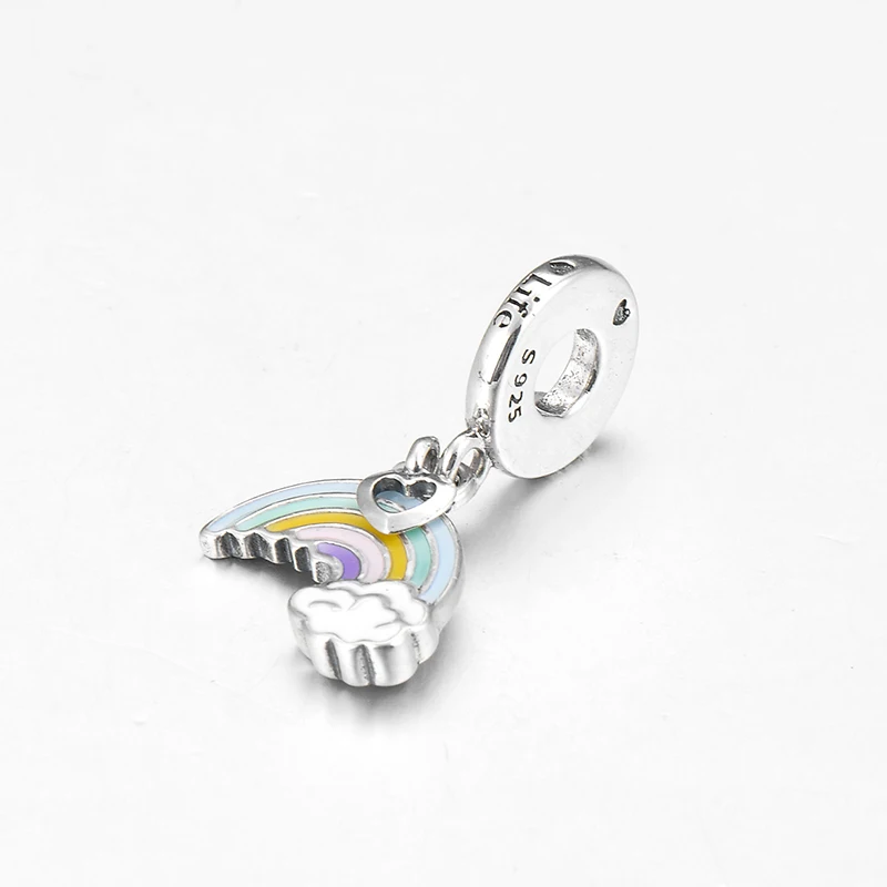Бусины-подвески из серебра 925 пробы с радугой и облаками | Украшения аксессуары