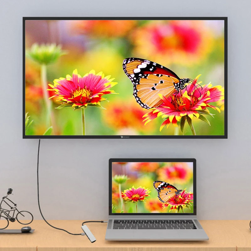 

6 in 1 Multifunctional Type-C to 4K HDMI RJ45 USB 3.0 TF PD Charger Hub Adapter for Macbook Android