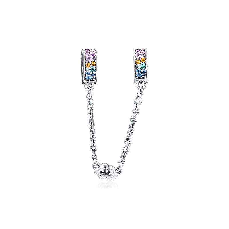 

GPY Arcs of Love Safety Chain Charms 925 Original Fit Pandora Bracelet Sterling Silver Charm Beads for Jewelry Making Jewellery
