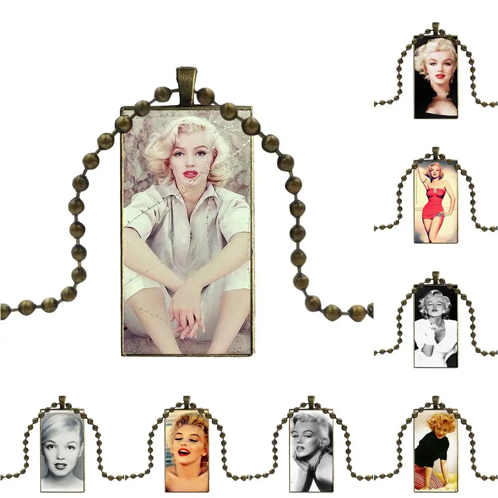 

Женское винтажное прямоугольное ожерелье с подвеской Мэрилин Монро, модные ювелирные изделия, 2019