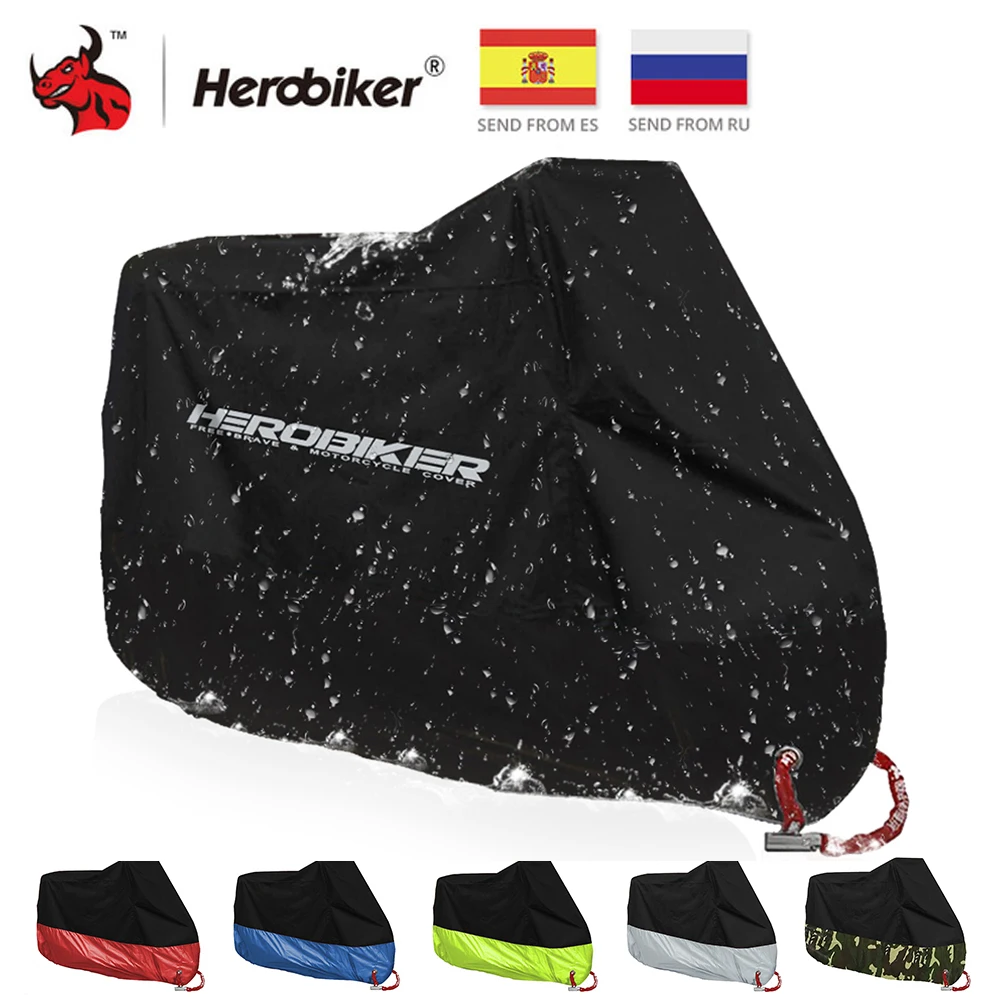 HEROBIKER мотоциклетный чехол для велосипеда всесезонный Водонепроницаемый Пылезащитный УФ защитный наружный внутренний мото скутер мотоциклетный дождевик