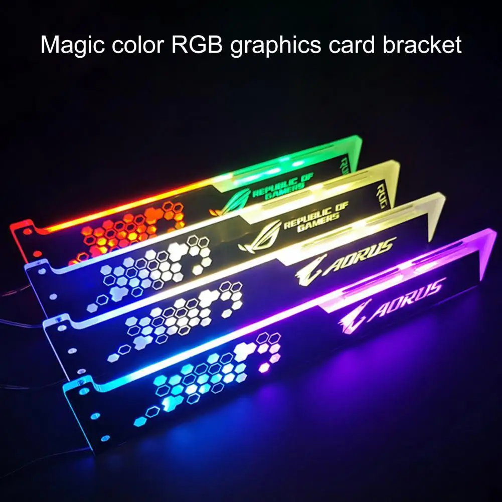 

Кронштейн для видеокарты светящийся прочная конструкция RGB 12-цветный светодиодный GPU Поддержка компьютера