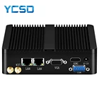 Мини-компьютер YCSD без вентилятора, настольный микро-ПК с двумя LAN-портами, Celeron J2900, J1900, Wi-Fi, USB, Nuc, Ps, 2 гигабитных LAN-порта на Windows 7, 10