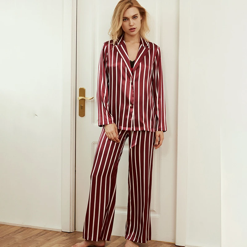 

Spring/Autumn Women'S Nightgown 3Pcs Home Clothes Set Ice Silk Suspenders Single Piece Suit Women'S Clothing Pants Sleepwear