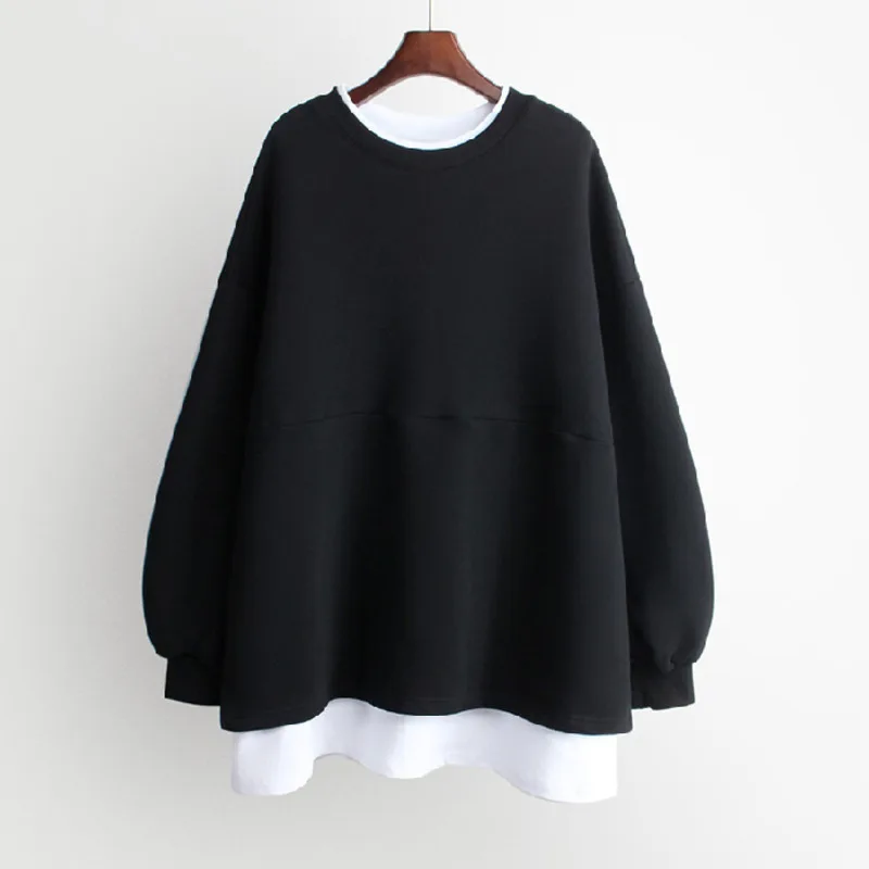 

#2152 Winter Women's Sweatshirts Cotton Loose Casual Sweatshirt Ladies Plus Size Long Sleeve O-neck Vintage No Hoodie Tops lady