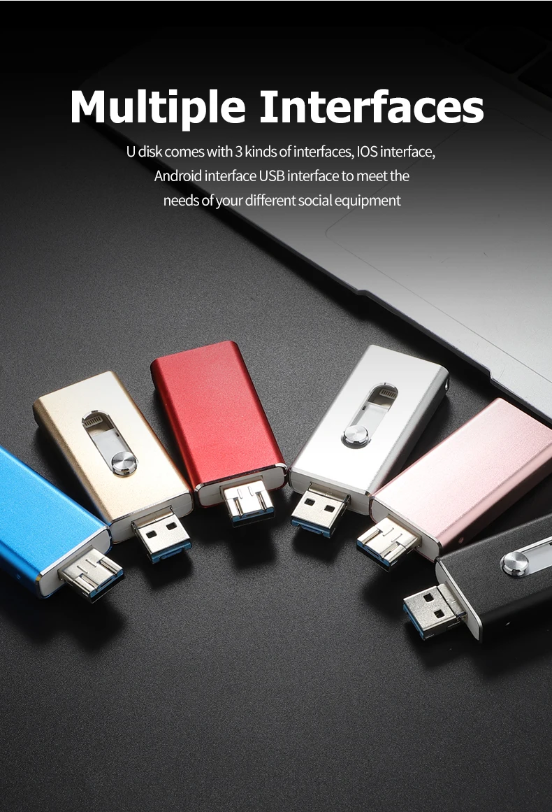 Флеш-накопитель OTG Usb 128 ГБ, 16 ГБ, 32 ГБ, 64 ГБ, флеш-накопитель HD, внешняя карта памяти для iphone 7, 7 Plus, 6, 6 S Plus, 5S, ipad, флешка