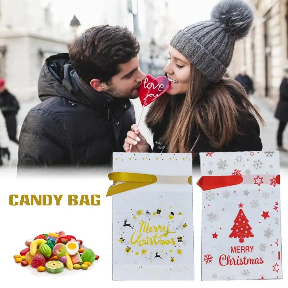50 шт. Рождественская конфетка сумка многоразовый шнурок для хранения