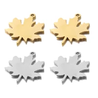 5pcs stainless steel maple leaf earring charms fit bracelet connector charm bracelet necklace for diy handmade jewelry making