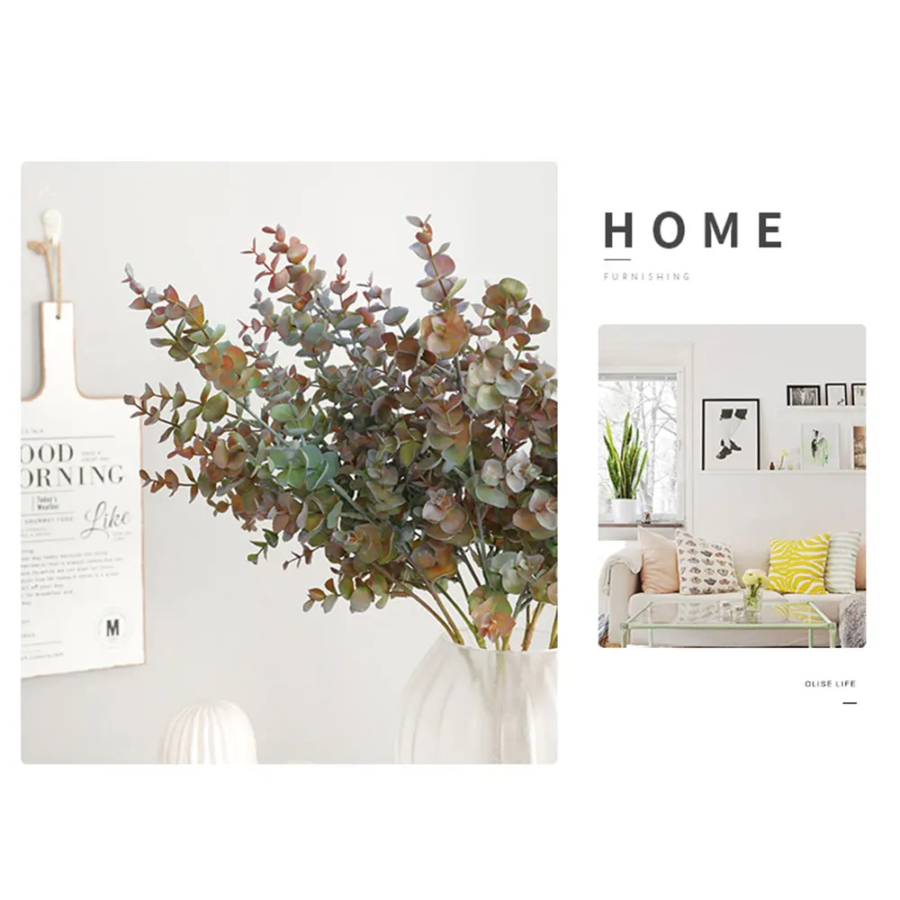 Имитация эвкалипта 5 вилок свадебные украшения искусственные растения InsRattan 58 см