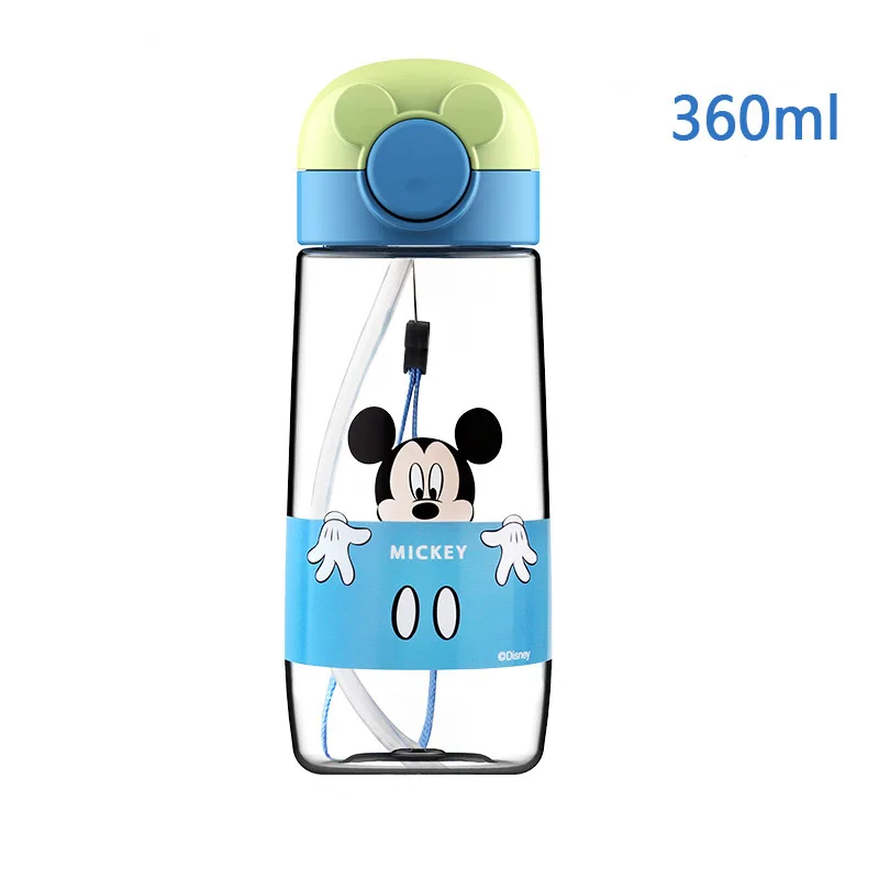 A Disney 360 мл детская бутылка для воды Микки и Минни Маус детские чашки девушка Портативный кормления Бутылка с соломинкой герметичные чашки воды - Цвет: A