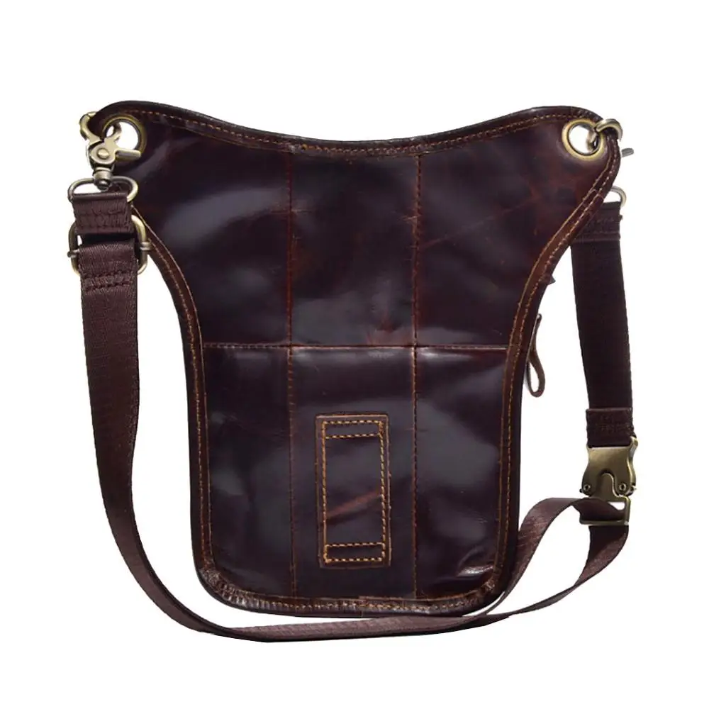 Мужская кожаная сумка через плечо Повседневная поясная дорожная для езды на