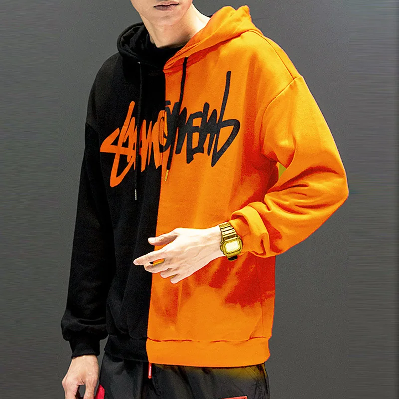 Черно-белые толстовки с капюшоном в стиле хип-хоп Swag Tyga, осенне-зимние теплые плотные толстовки