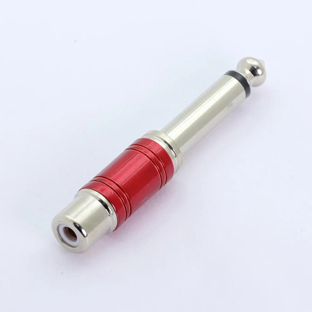 10 шт./лот никелированный аудиоразъем RCA 6 35 мм моно штекер для адаптер динамика с