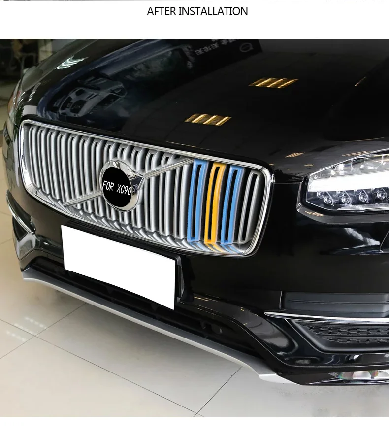 Для Volvo xc90- модель Трехцветная сетчатая Декоративная полоса Новая сеть модифицированные специальные цветные наклейки